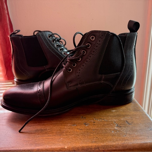 ArcBrothers Leather Chelsea Lace Up Boots main image 6